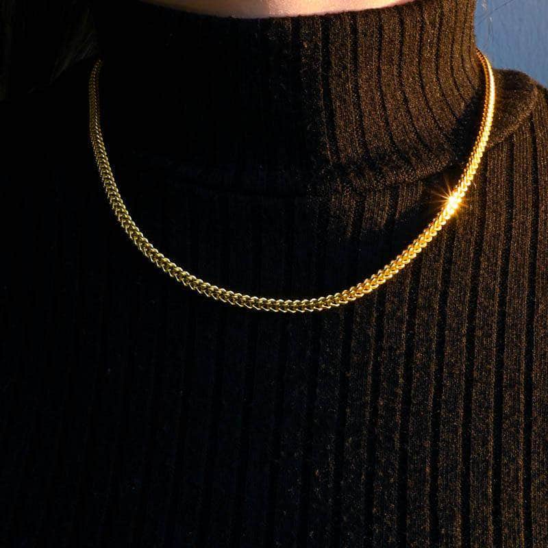 10k Gold Chain - Solid Franco Chain Yellow Gold - Pres