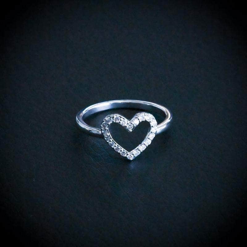 Gold Presidents Ring White Gold / 6 Heart Promise Ring