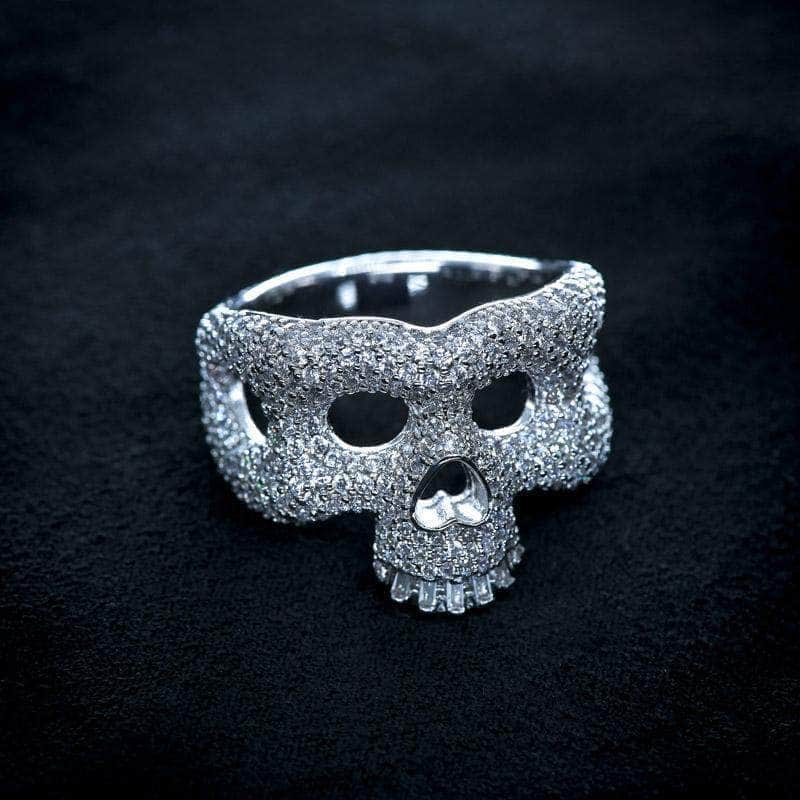 Gold Presidents Ring White Gold / 6 Skull Ring