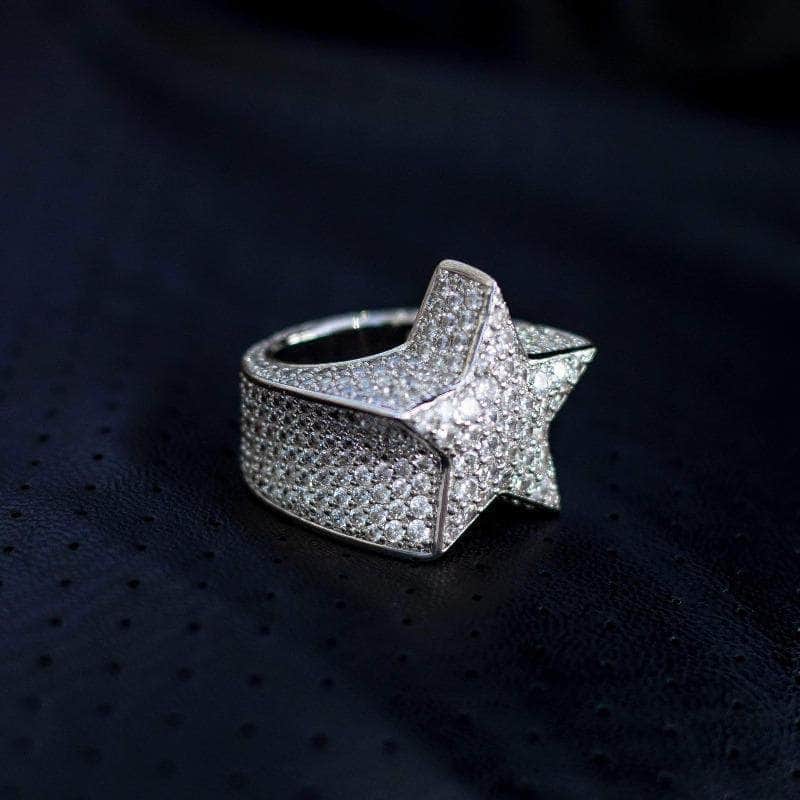 18K Rose Gold Star Design Ring with American Diamond | Pachchigar Jewellers  (Ashokbhai)
