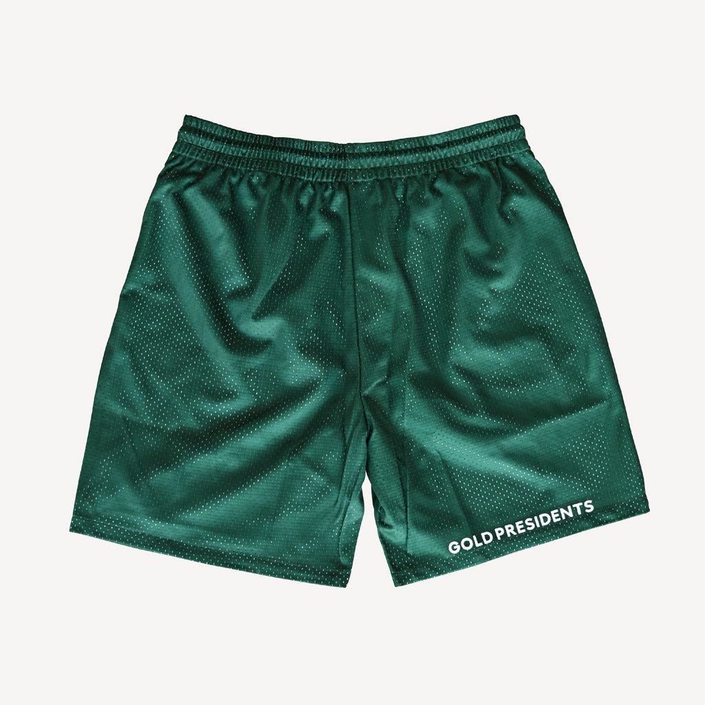 Gold Presidents Shorts Pres Mesh Shorts Forest Green