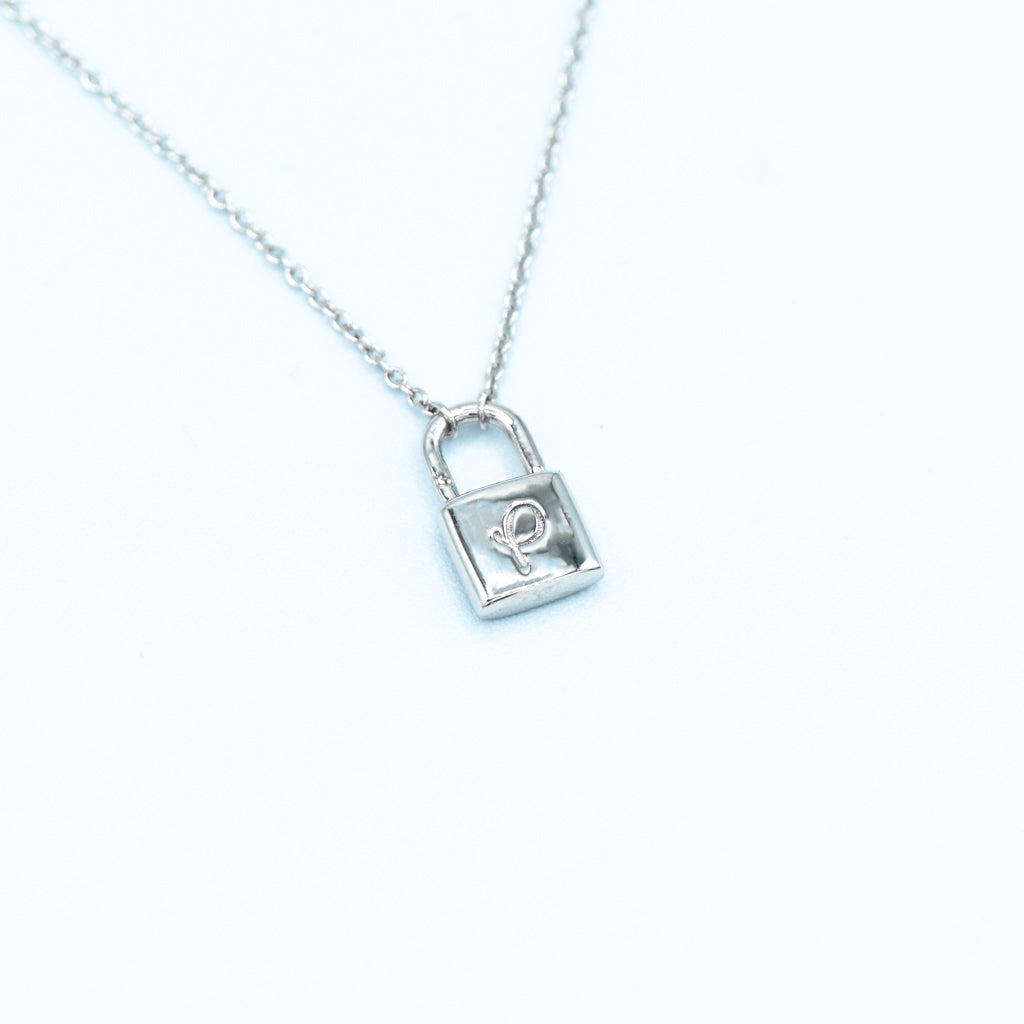 Silver Lock Necklace - Gold Presidents