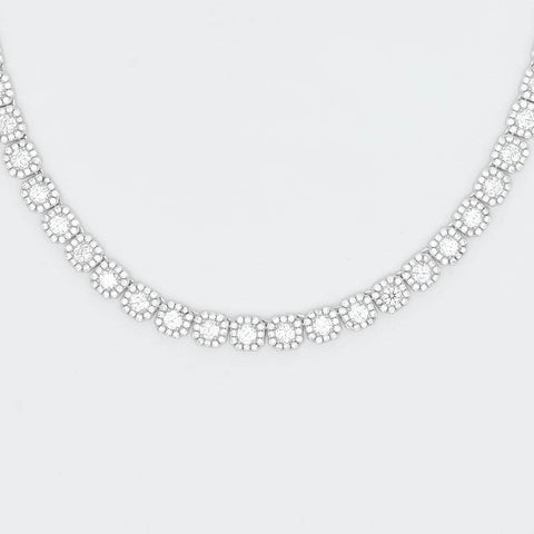 12mm Clustered Tennis Chain - White Gold – Huerta Jewelry