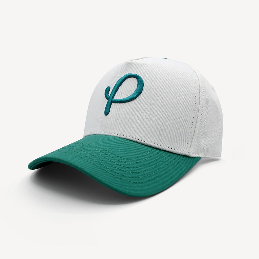 Gold Presidents Trucker Hat Classic P Logo Snapback Hat White/Teal