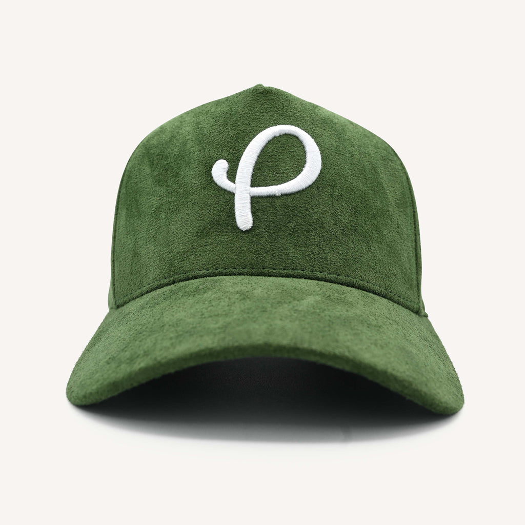 Gold Presidents Trucker Hat Classic Suede P Logo Hat Green
