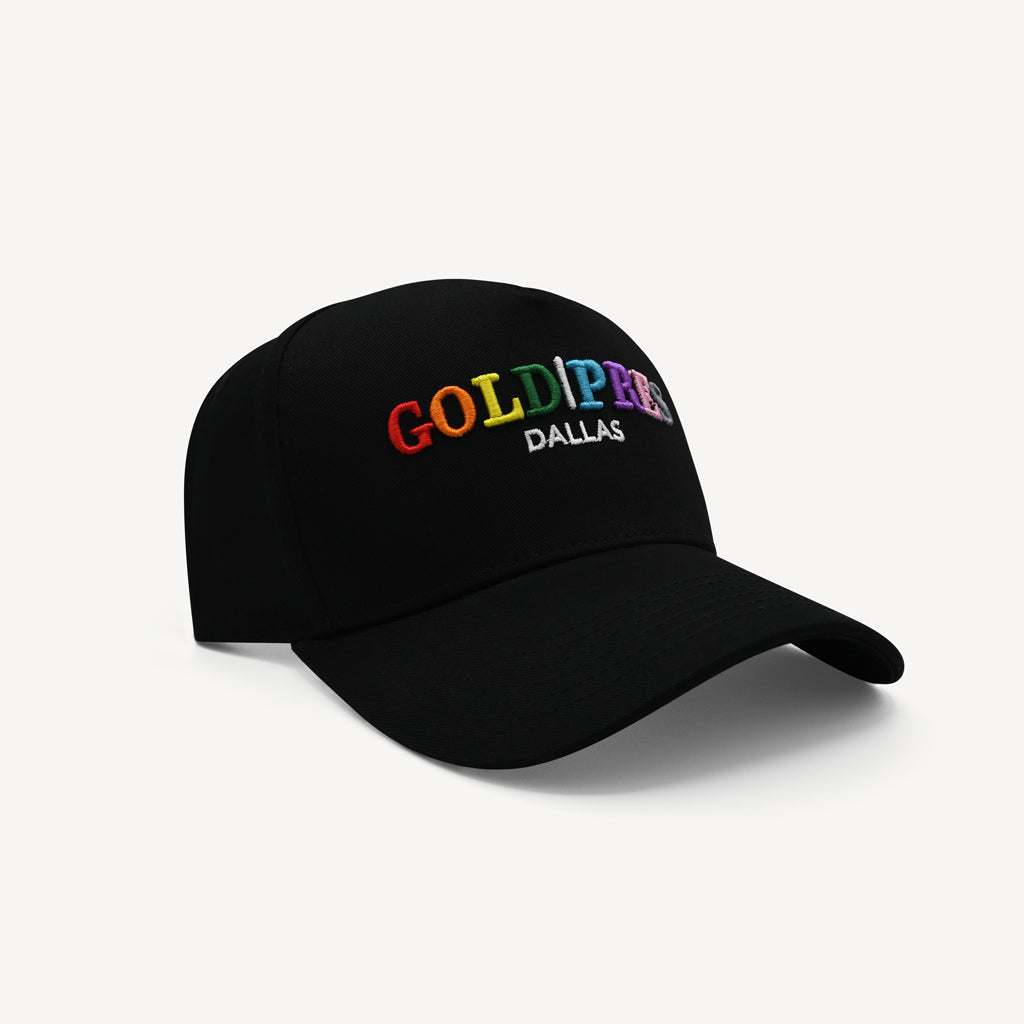 Gold Presidents Trucker Hat Gold Pres Dallas Classic Snapback Black & Rainbow