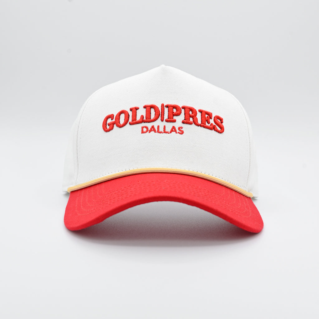 Gold Presidents Trucker Hat Gold Pres Dallas Classic Snapback White/Red
