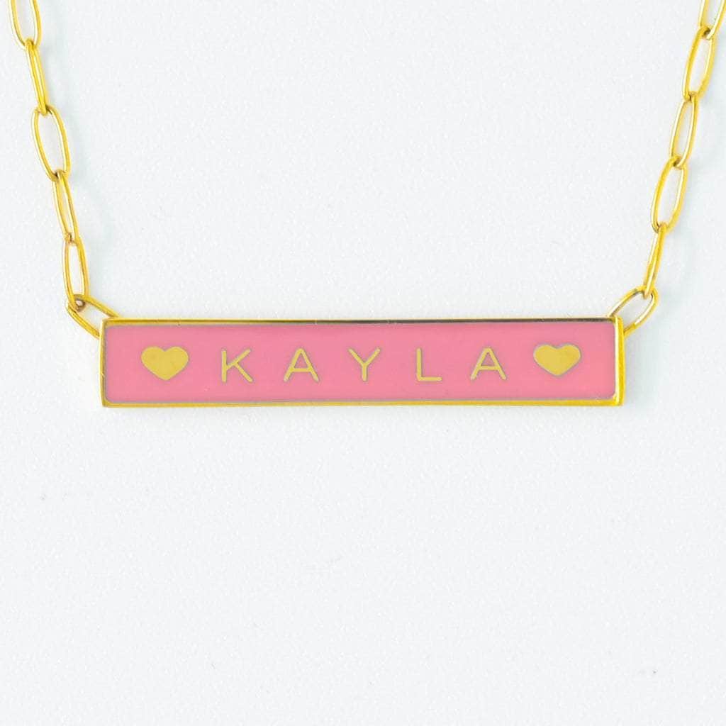 Gold Presidents Women's Custom Name Necklace Womens Custom Bar Name Necklace