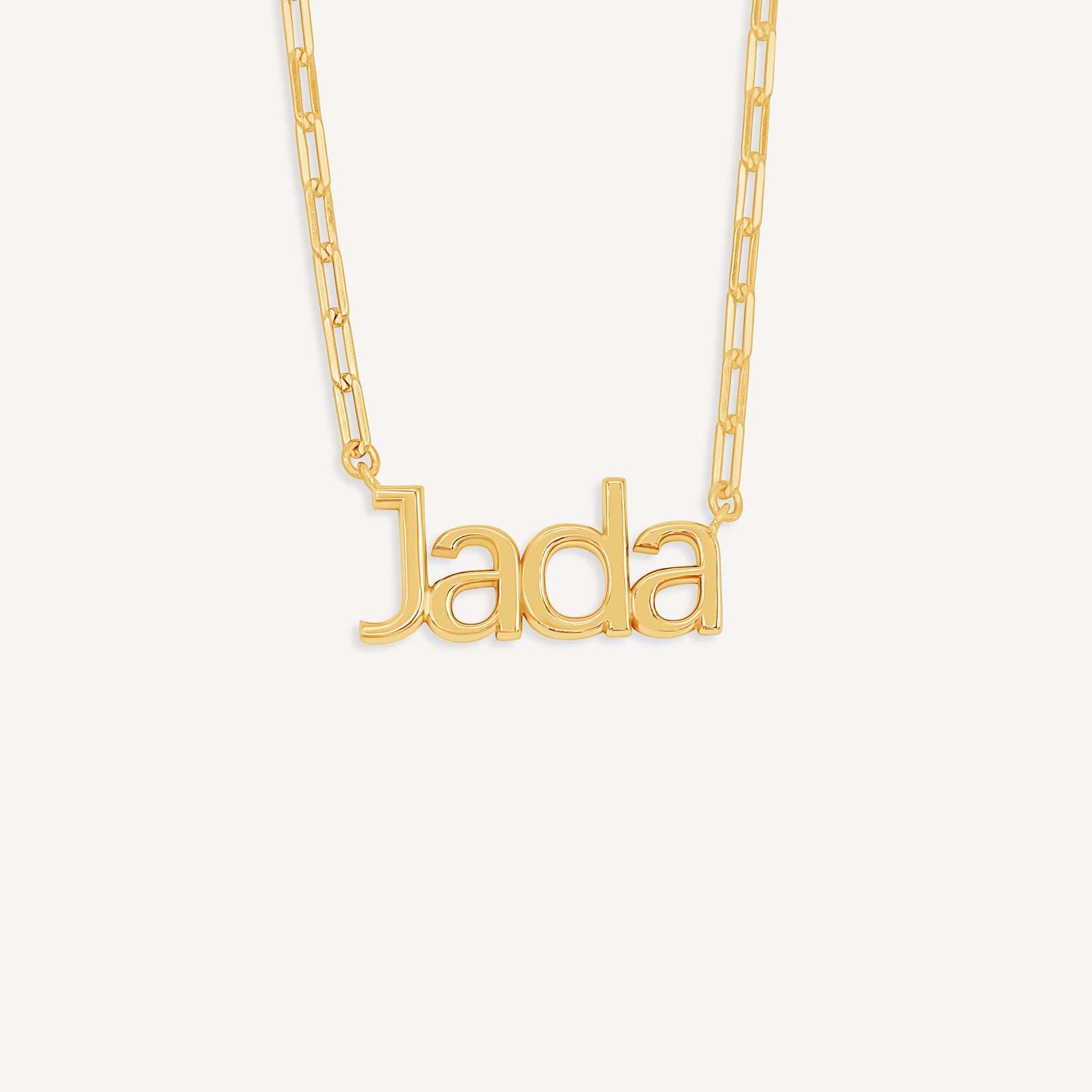 Gold Presidents Women's Custom Name Necklace Yellow Gold / 9 Letters Custom Gold Bubble Name Necklace