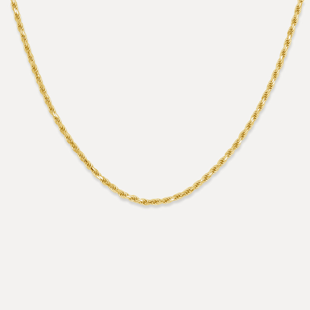 Cadena de cuerda de oro premium - 2,5 mm