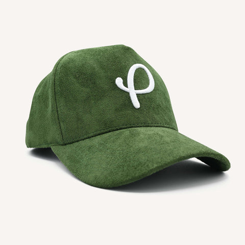 Sombrero clásico de gamuza con logo P Verde