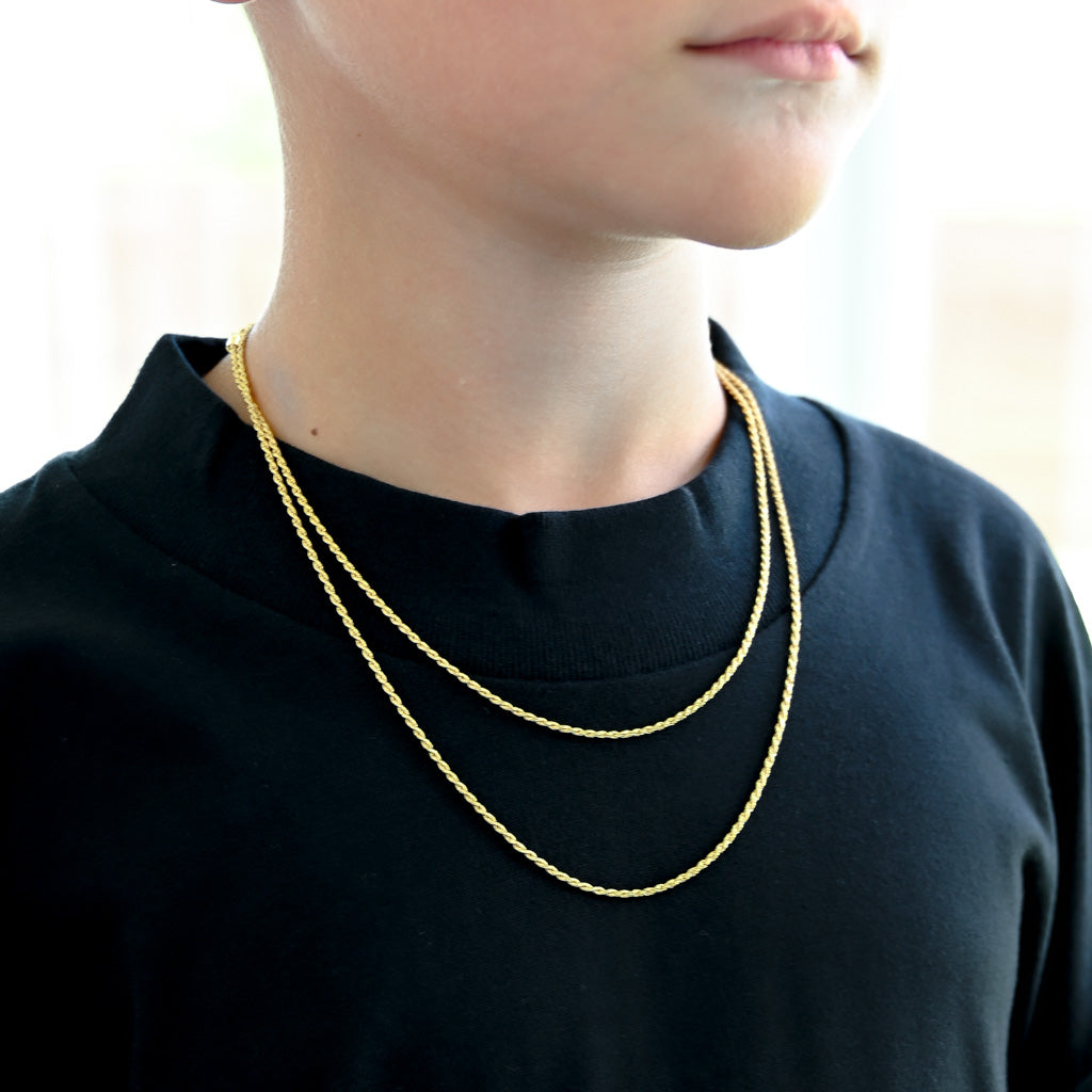 Kids Gold Rope Chain 1.5mm | Gold Presidents