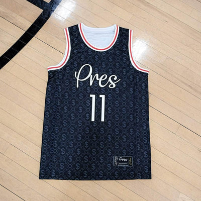 Pres Black / S Black Money Basketball Jersey