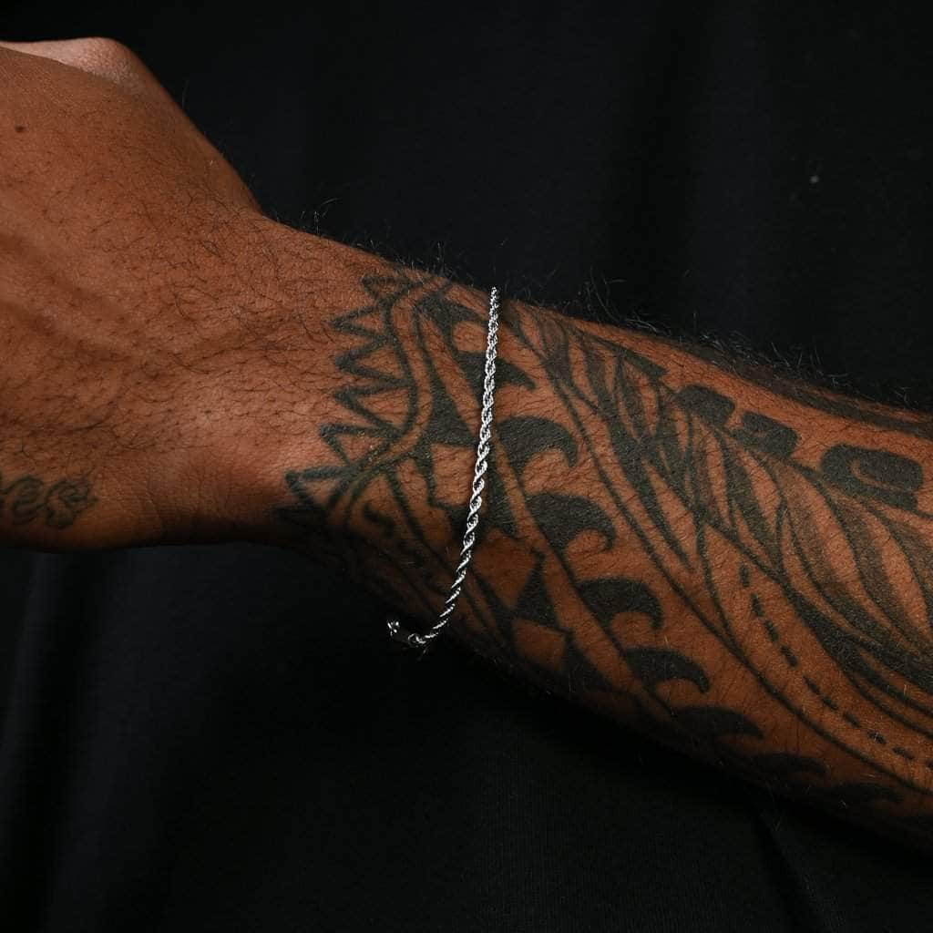 Pres Bracelet White Gold / 6&quot; Rope Bracelet 2mm
