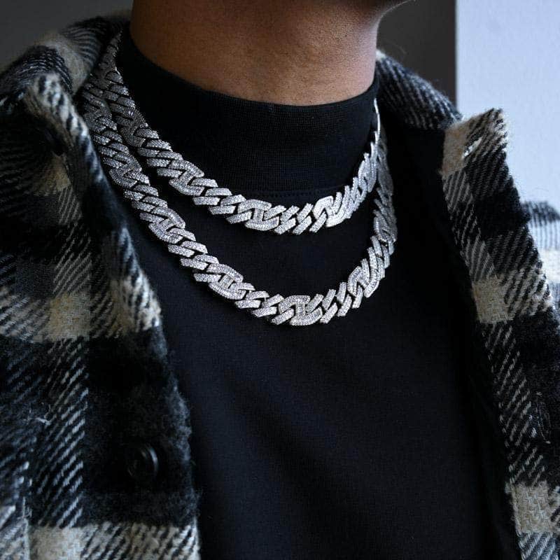 Pres Cuban Link Diamond Prong Baguette Gucci Curb Chain