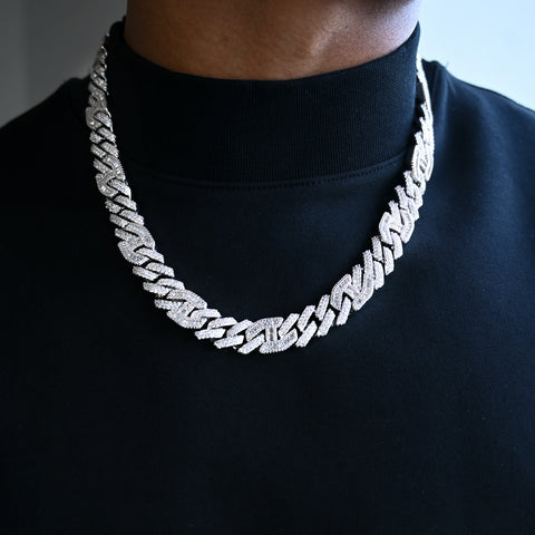 Diamond Prong Baguette Curb Chain