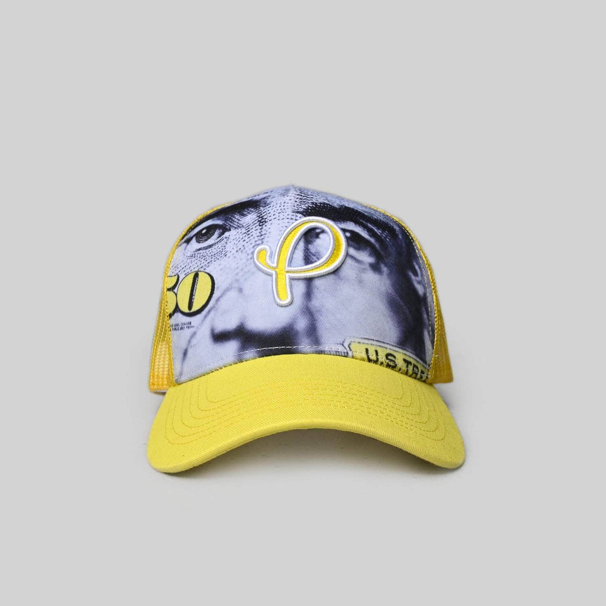 Pres Hat Pres Money Trucker Hat Yellow