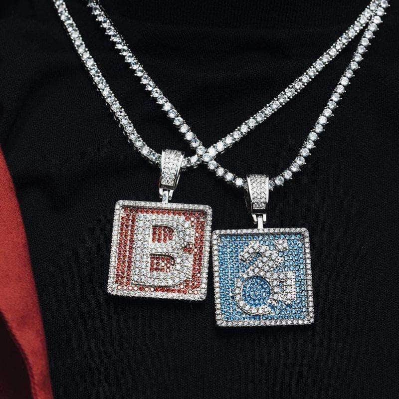 Pres Pendant Big B Red Iced Emoji Pendant