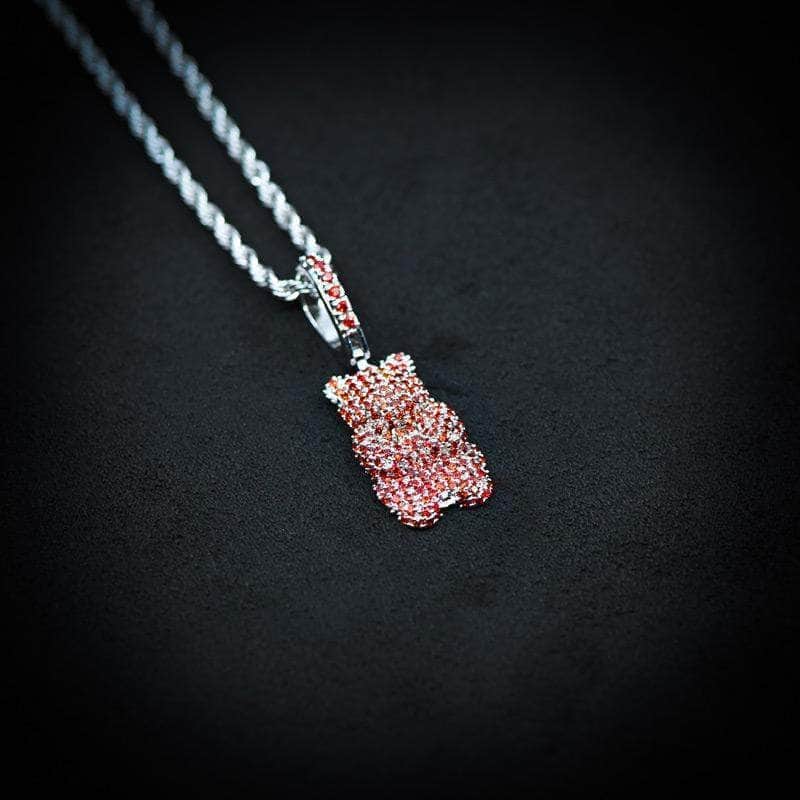 Pres Pendant White Gold / Red Gummy Bear Pendant
