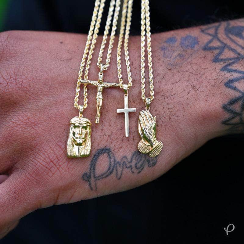 Pres Real Gold Chain 10K Small Gold Cross
