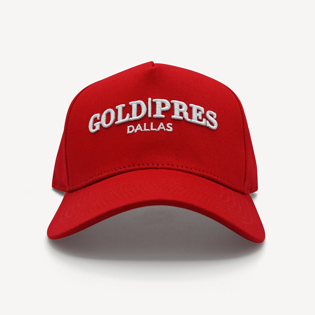 Gold Pres Dallas Classic Snapback Rojo/Blanco