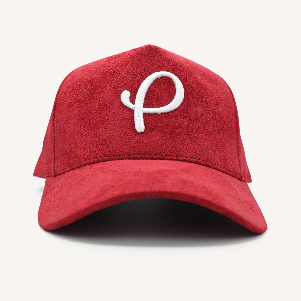 Classic Suede P Logo Hat Red | Gold Presidents