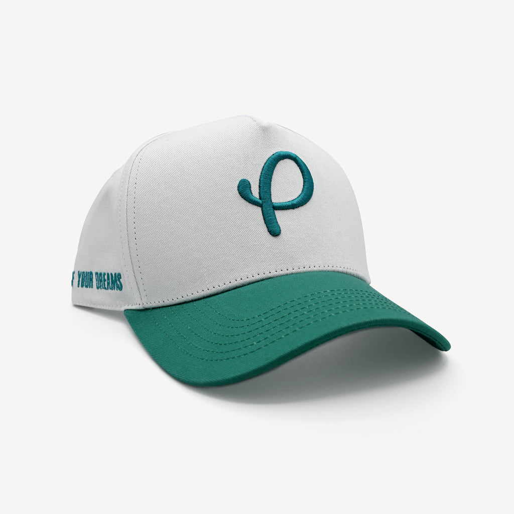 Classic P Logo Snapback Hat White/Teal