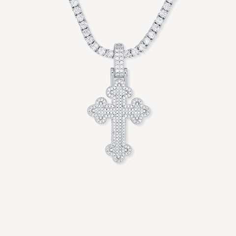 Budded Cross in White Gold