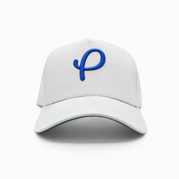 Classic P Logo Snapback Hat White/Teal - Gold Presidents
